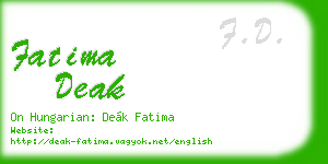 fatima deak business card